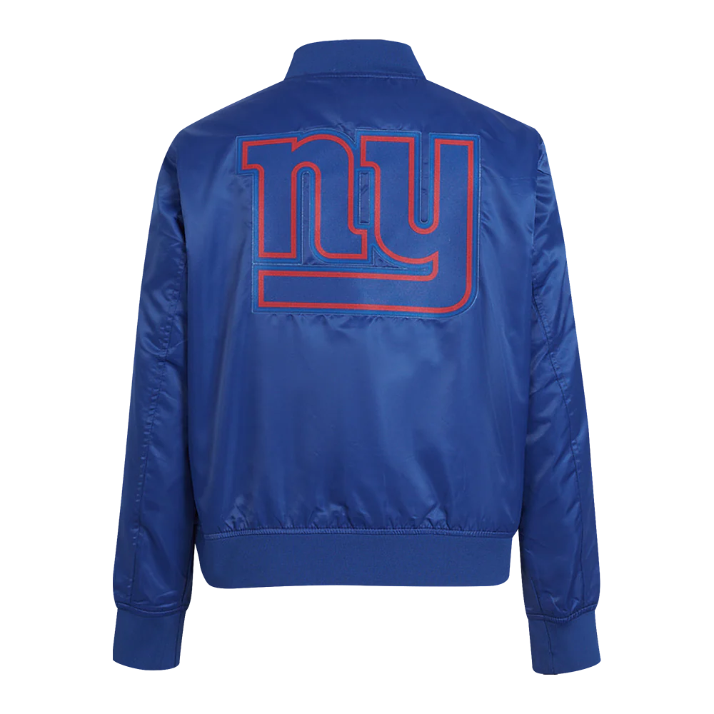 NFL NEW YORK GIANTS CLASSIC WOMEN'S SATIN JACKET (DODGER BLUE) - Image 3