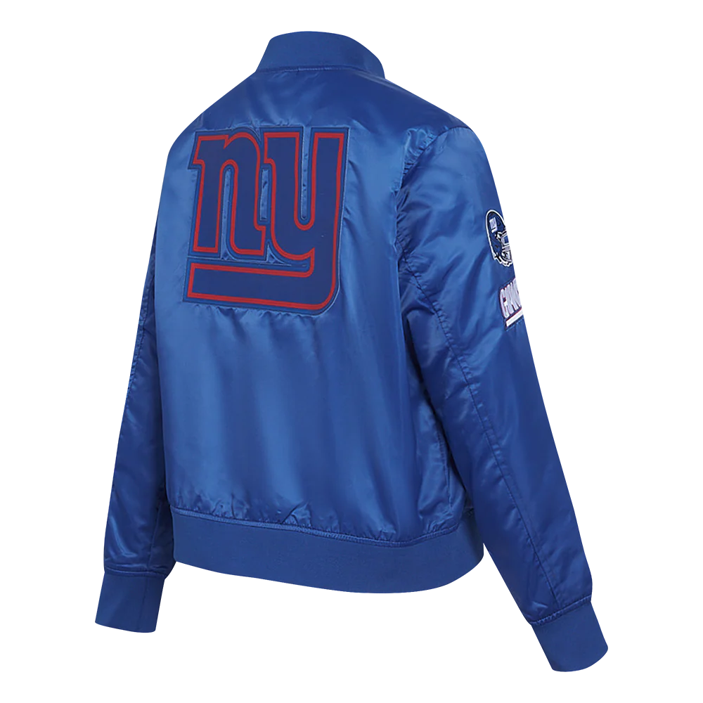 NFL NEW YORK GIANTS CLASSIC WOMEN'S SATIN JACKET (DODGER BLUE) - Image 4