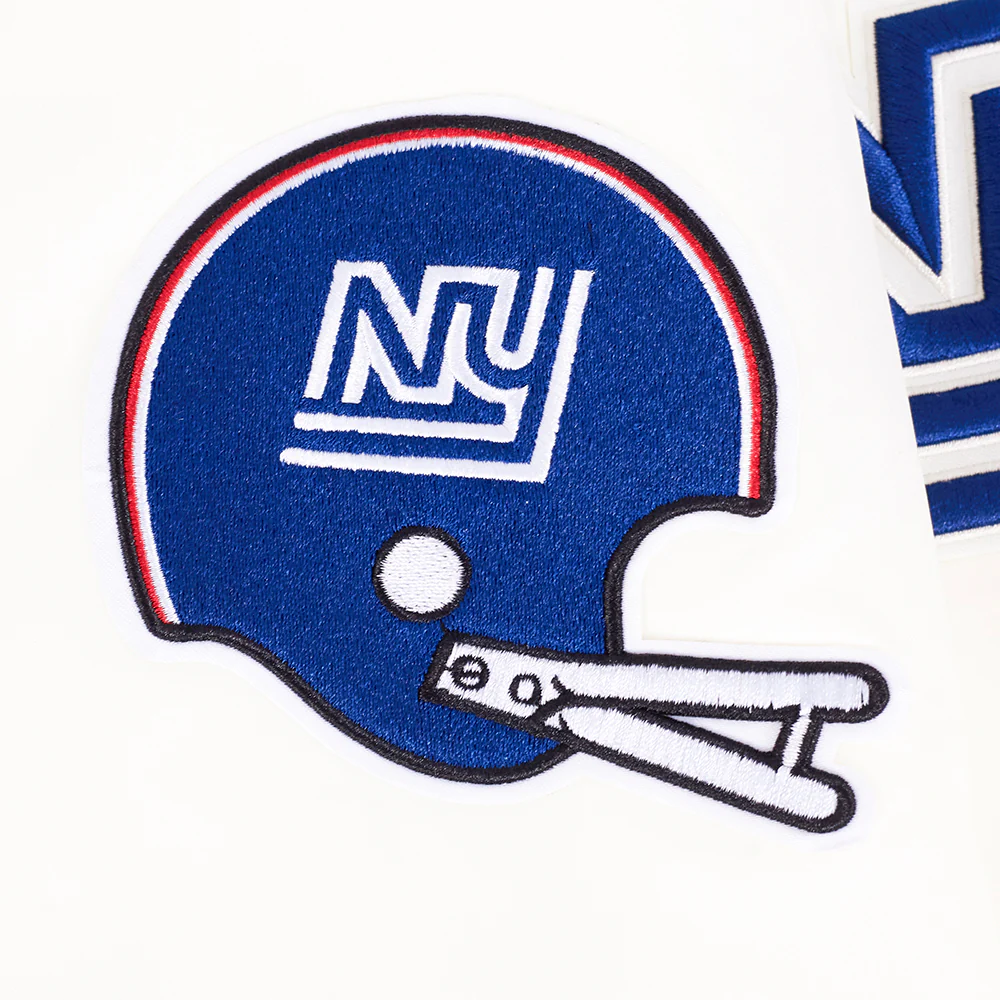 NFL NEW YORK GIANTS RETRO CLASSIC WOMEN'S RIB SATIN JACKET (EGGSHELL/DODGER BLUE) - Image 7
