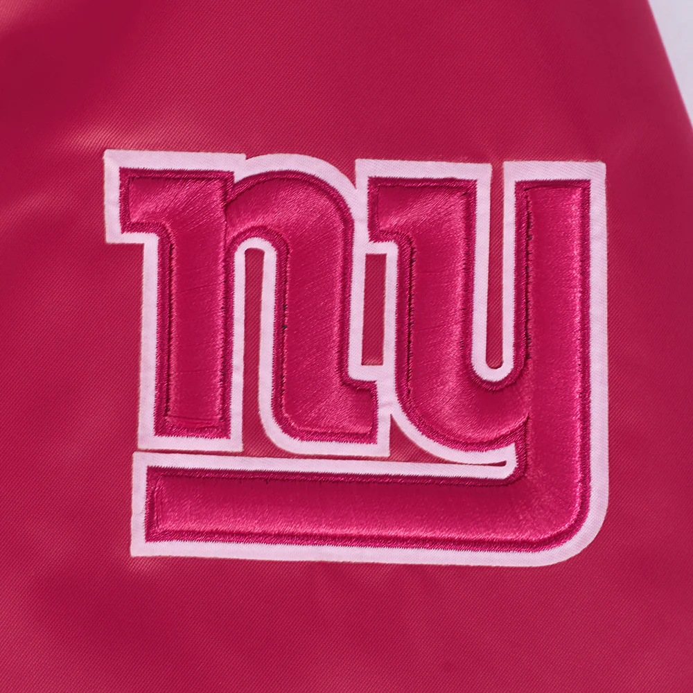 NFL NEW YORK GIANTS TRIPLE PINK WOMEN'S SATIN JACKET (BEETROOT PURPLE) - Image 6