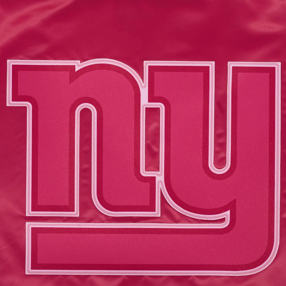 NFL NEW YORK GIANTS TRIPLE PINK WOMEN'S SATIN JACKET (BEETROOT PURPLE) - Image 7