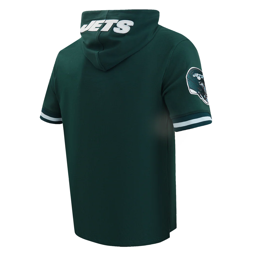 NFL NEW YORK JETS SAUCE GARDNER #1 CLASSIC MEN'S DOUBLE KNIT SHORT SLEEVE PULLOVER HOODIE (FOREST GREEN) - Image 3