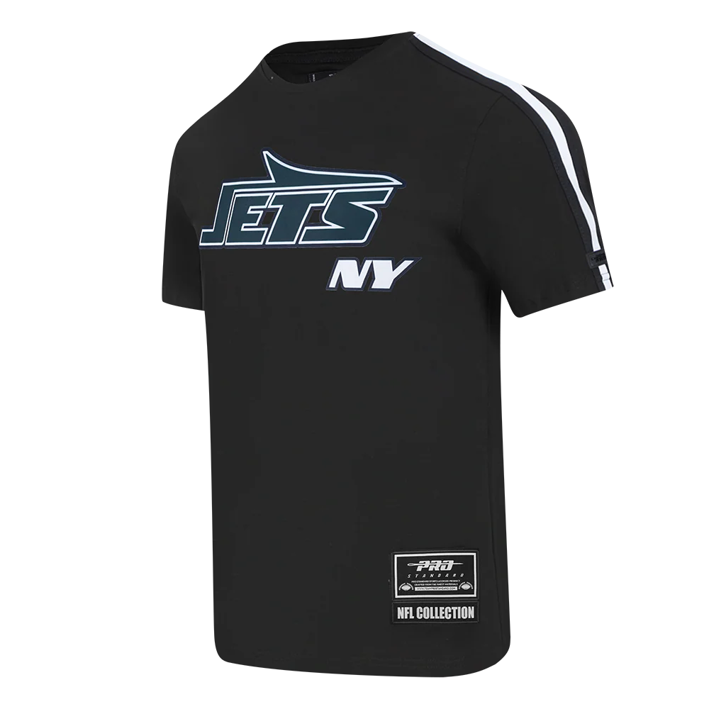 NFL NEW YORK JETS CLASSIC MESH MEN'S SJ STRIPED TEE (BLACK) - Image 3