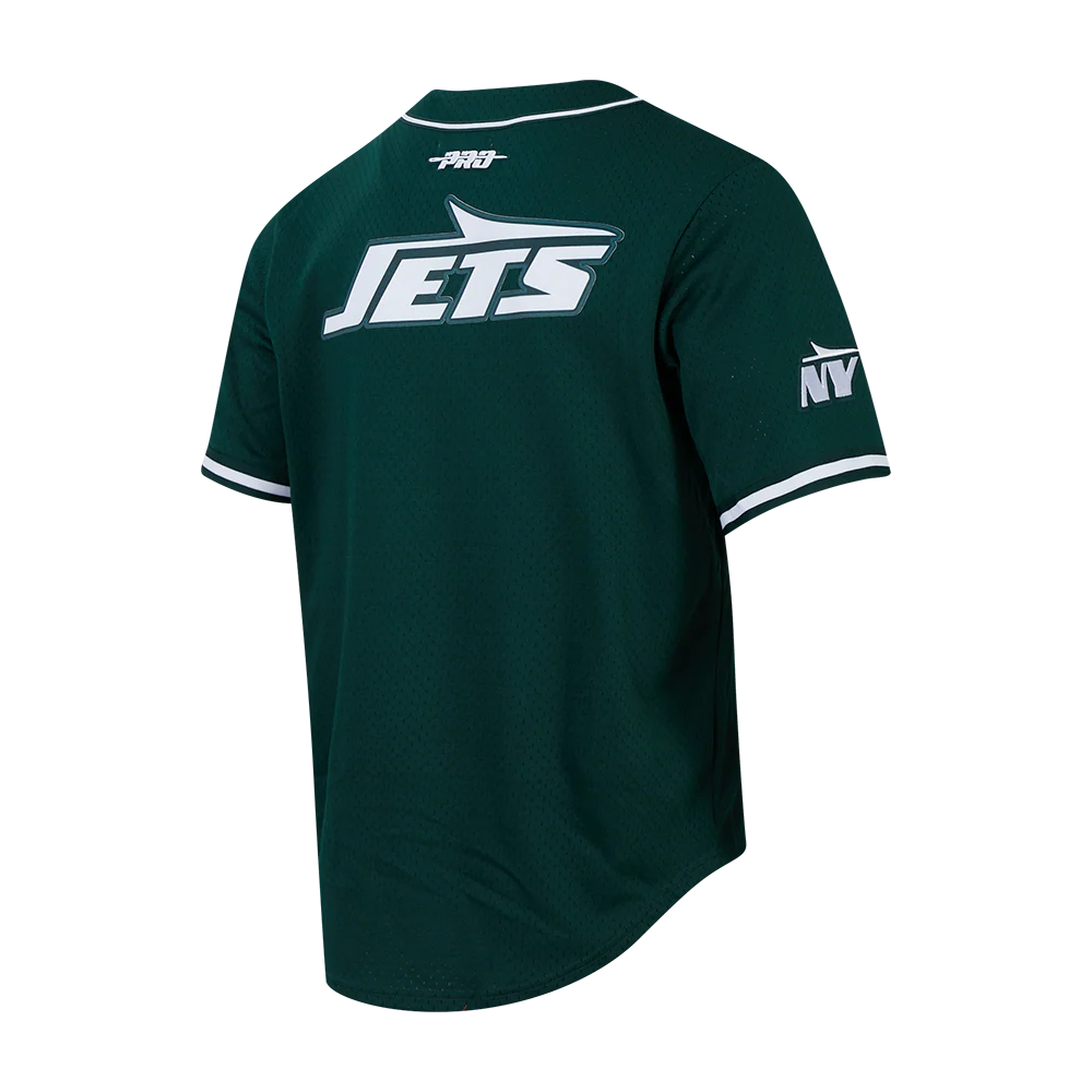 NFL NEW YORK JETS AHMAD "SAUCE" GARDNER #1 CLASSIC MESH PNN MEN'S MESH BUTTON DOWN SHIRT (FOREST GREEN) - Image 4