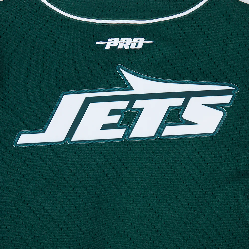 NFL NEW YORK JETS AHMAD "SAUCE" GARDNER #1 CLASSIC MESH PNN MEN'S MESH BUTTON DOWN SHIRT (FOREST GREEN) - Image 5