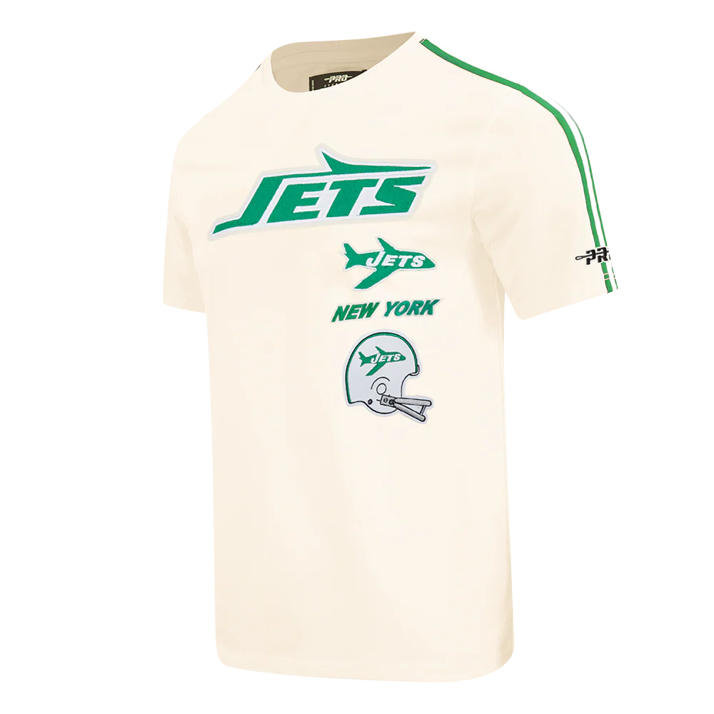 NFL NEW YORK JETS RETRO CLASSIC MEN'S STRIPED TEE (EGGSHELL/ KELLY GREEN) - Image 3