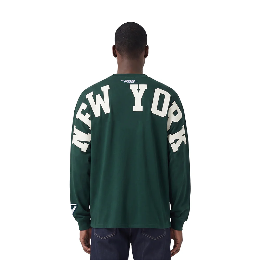 NFL NEW YORK JETS WINGSPAN MEN'S DROP SHOULDER LS TEE (FOREST GREEN)