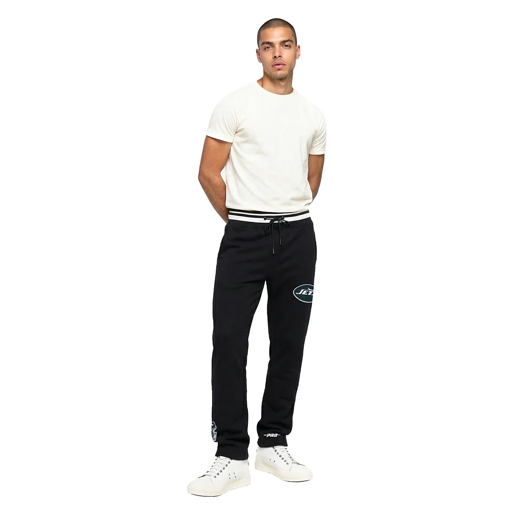 NFL NEW YORK JETS MASH UP MEN'S RIB FLC SWEATPANT (BLACK) - Image 3