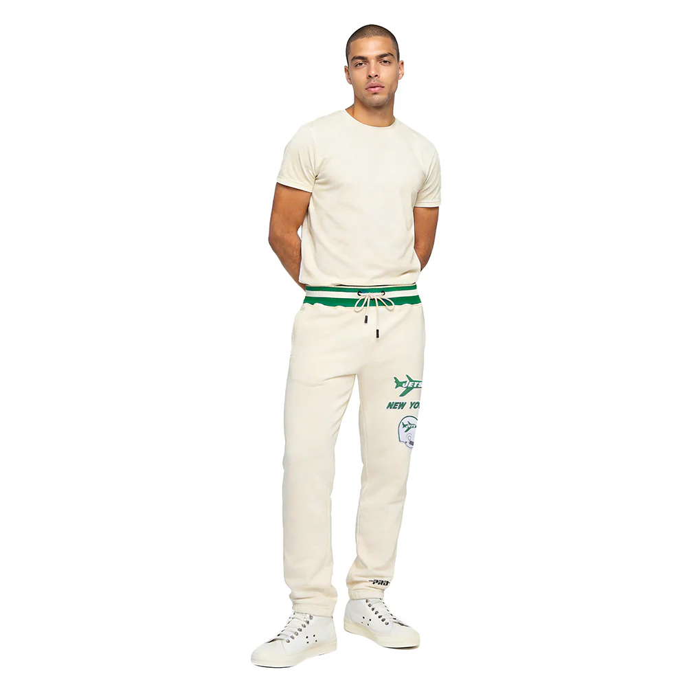 NFL NEW YORK JETS RETRO CLASSIC MEN'S SWEATPANT (EGGSHELL/ KELLY GREEN) - Image 3