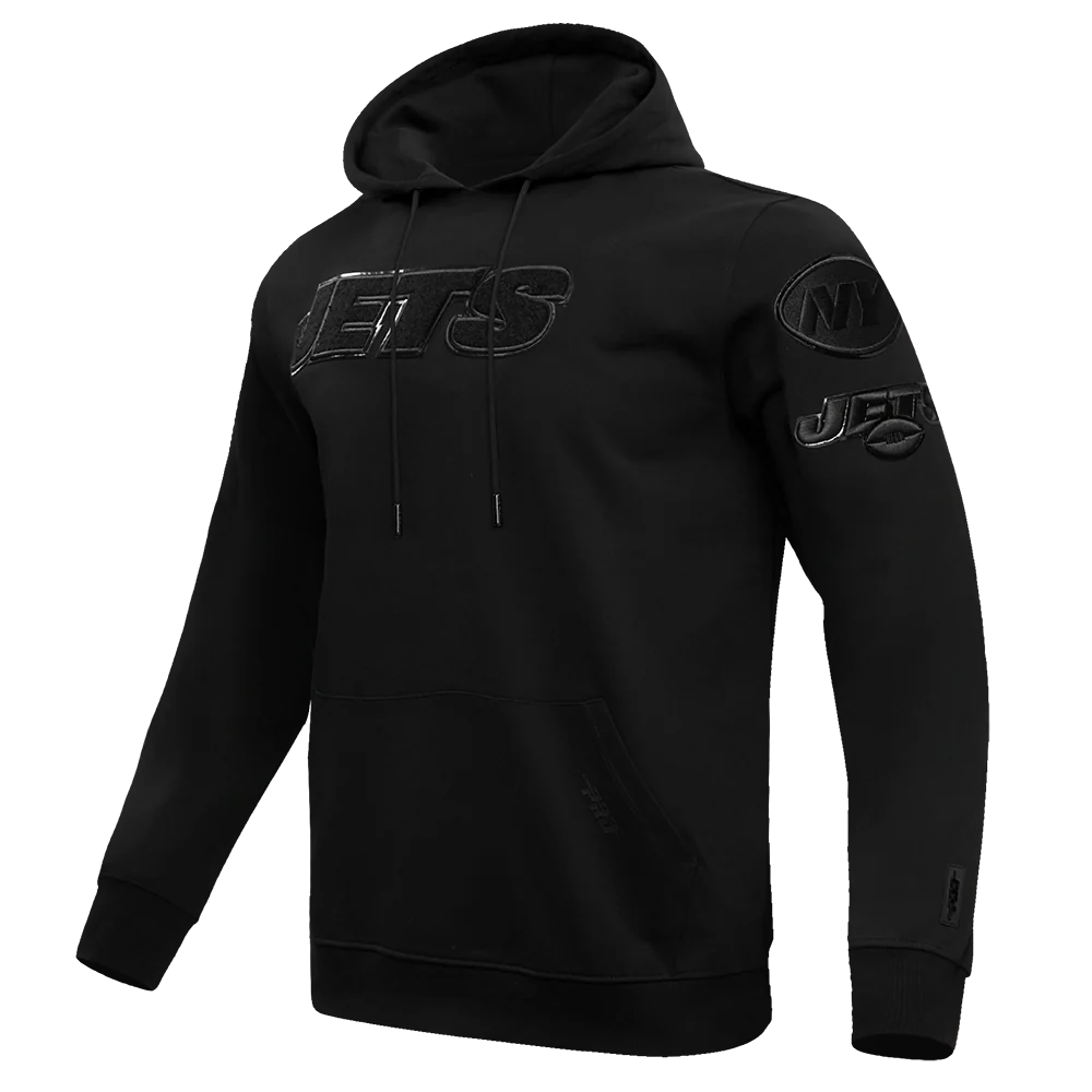 NFL NEW YORK JETS TRIPLE BLACK MEN'S PULLOVER HOODIE (TRIPLE BLACK) - Image 2