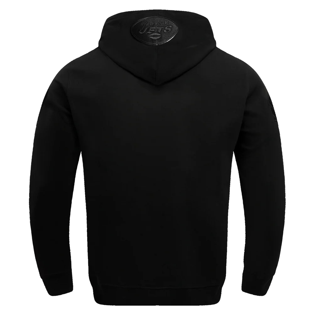 NFL NEW YORK JETS TRIPLE BLACK MEN'S PULLOVER HOODIE (TRIPLE BLACK) - Image 4