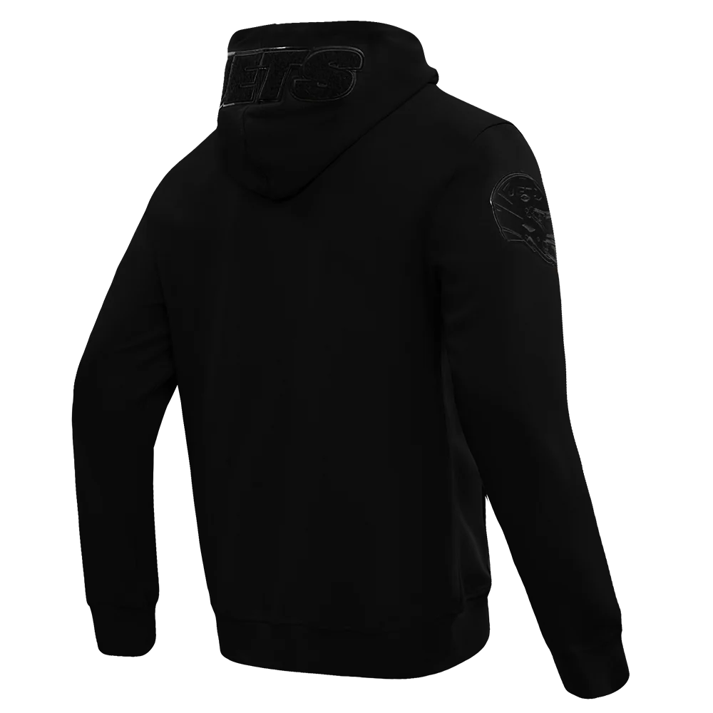 NFL NEW YORK JETS TRIPLE BLACK MEN'S DK FZ HOODIE (TRIPLE BLACK) - Image 3