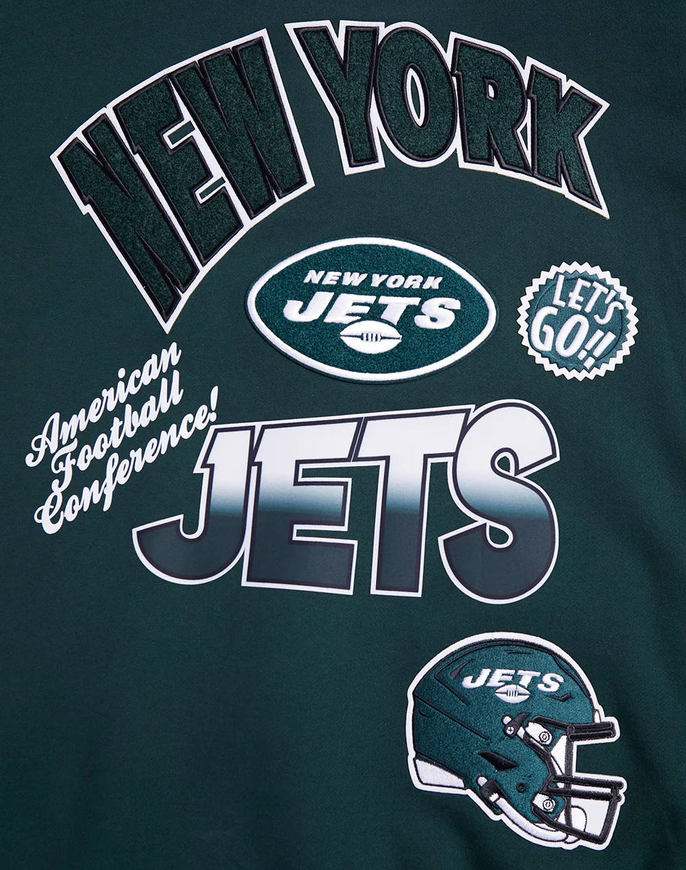 NFL NEW YORK JETS TURN IT UP MEN'S DROP SHOULDER FLC PO HOODIE (FOREST GREEN) - Image 9