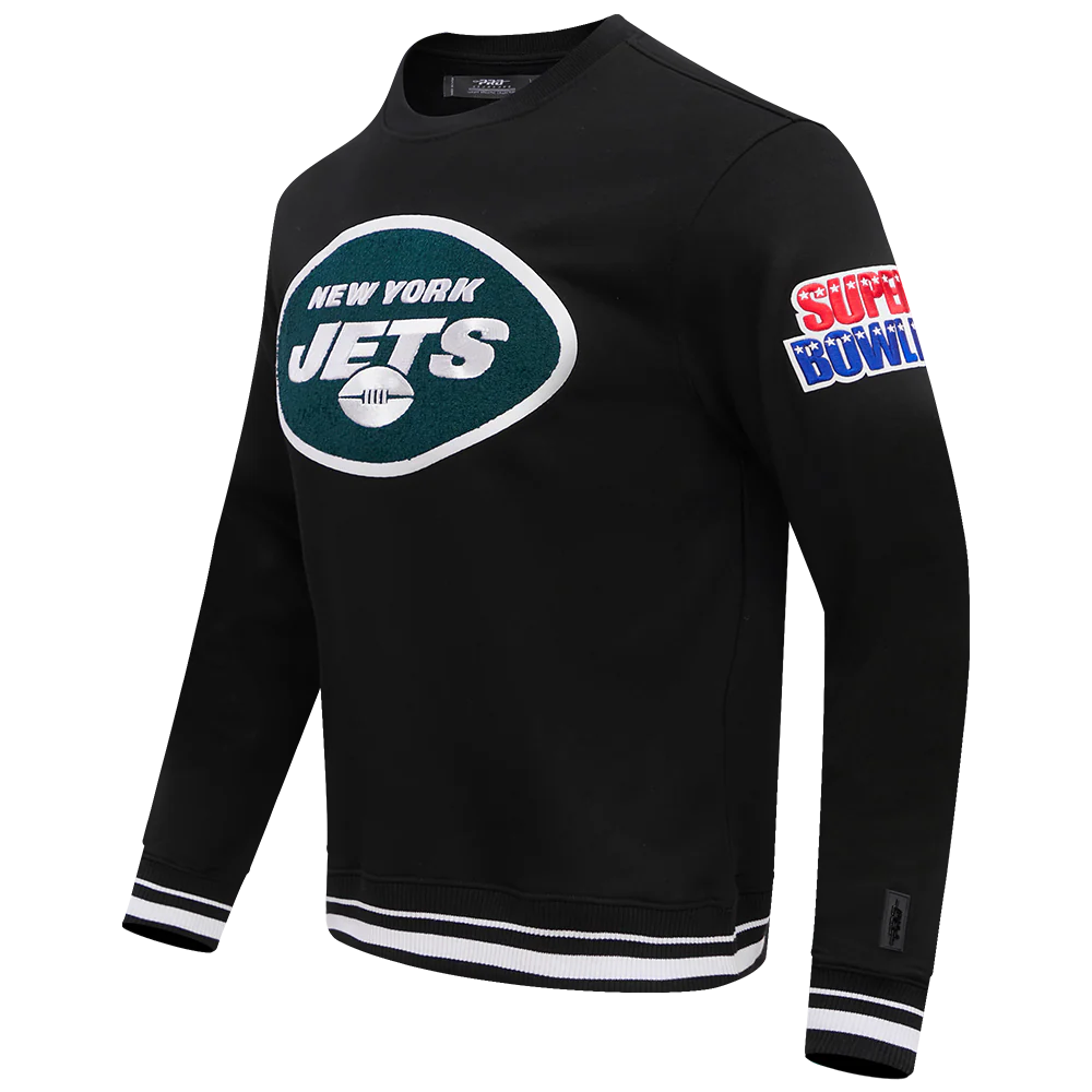 NFL NEW YORK JETS MASHUP MEN'S RIB CREWNECK (BLACK) - Image 2