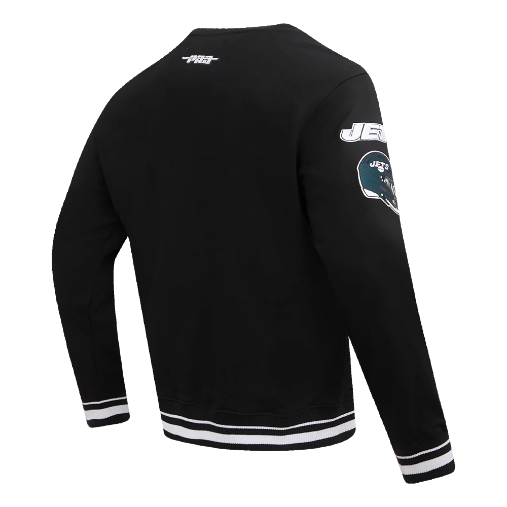 NFL NEW YORK JETS MASHUP MEN'S RIB CREWNECK (BLACK) - Image 4