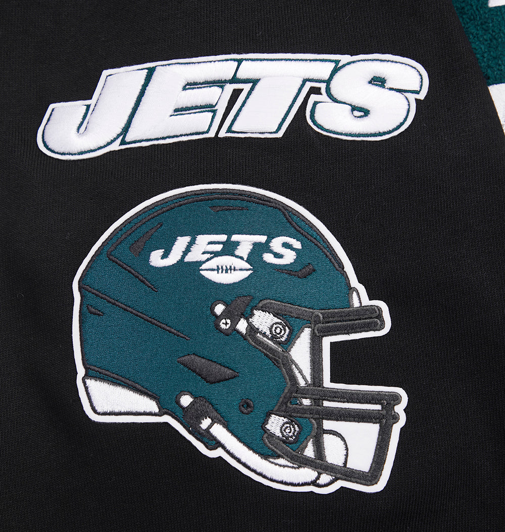 NFL NEW YORK JETS MASHUP MEN'S RIB CREWNECK (BLACK) - Image 7
