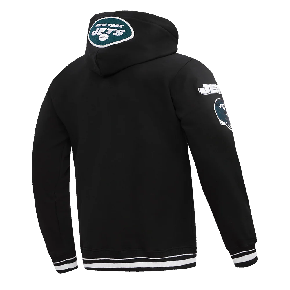 NFL NEW YORK JETS MASHUP MEN'S RIB PULLOVER HOODIE (BLACK) - Image 3