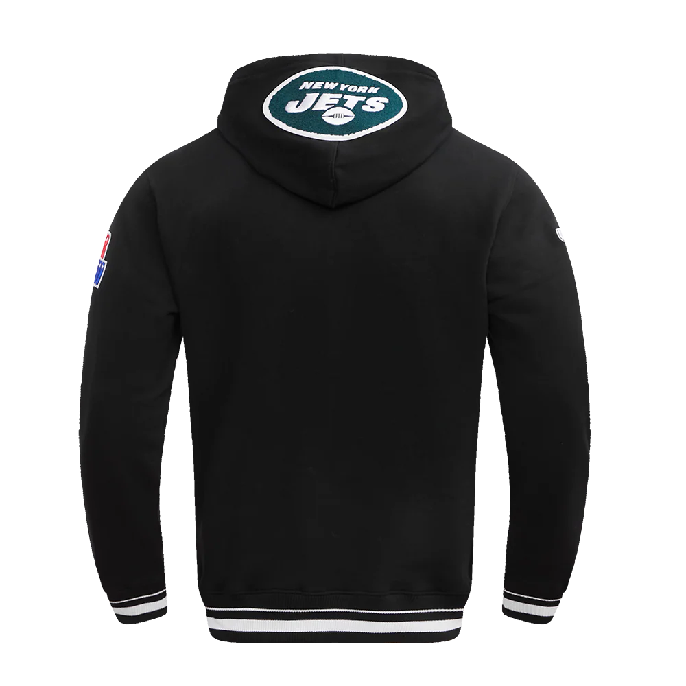 NFL NEW YORK JETS MASHUP MEN'S RIB PULLOVER HOODIE (BLACK) - Image 4