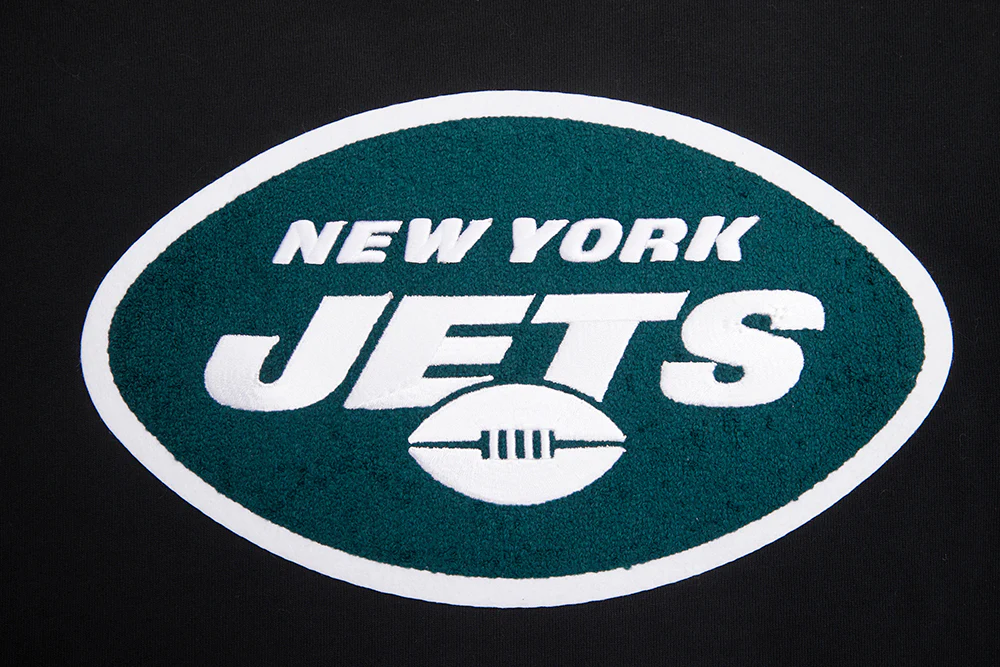 NFL NEW YORK JETS MASHUP MEN'S RIB PULLOVER HOODIE (BLACK) - Image 5