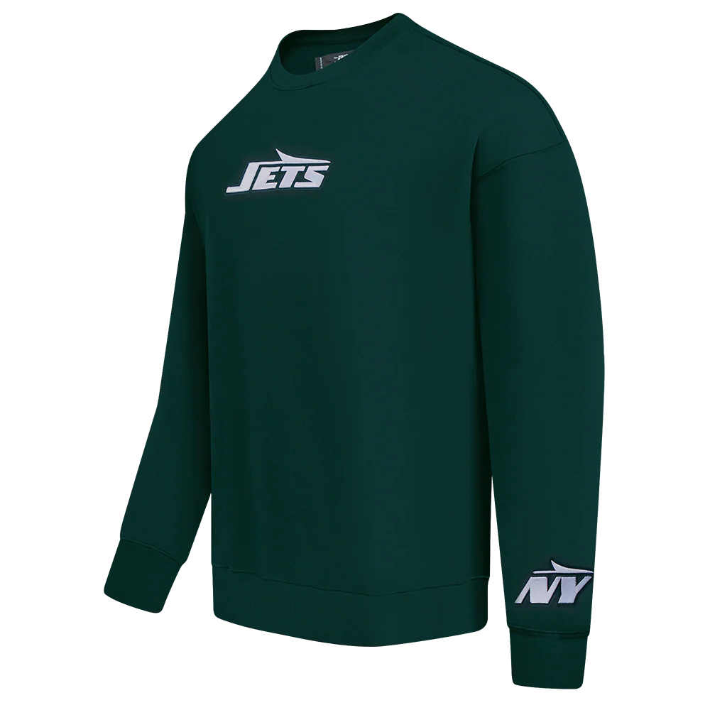 NFL NEW YORK JETS WINGSPAN MEN'S DROP SHOULDER FLC CREWNECK (FOREST GREEN) - Image 4