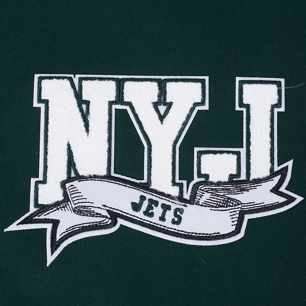 NFL NEW YORK JETS TEAM PENNATS MEN'S RIB FLC PO HOODIE (FOREST GREEN) - Image 5