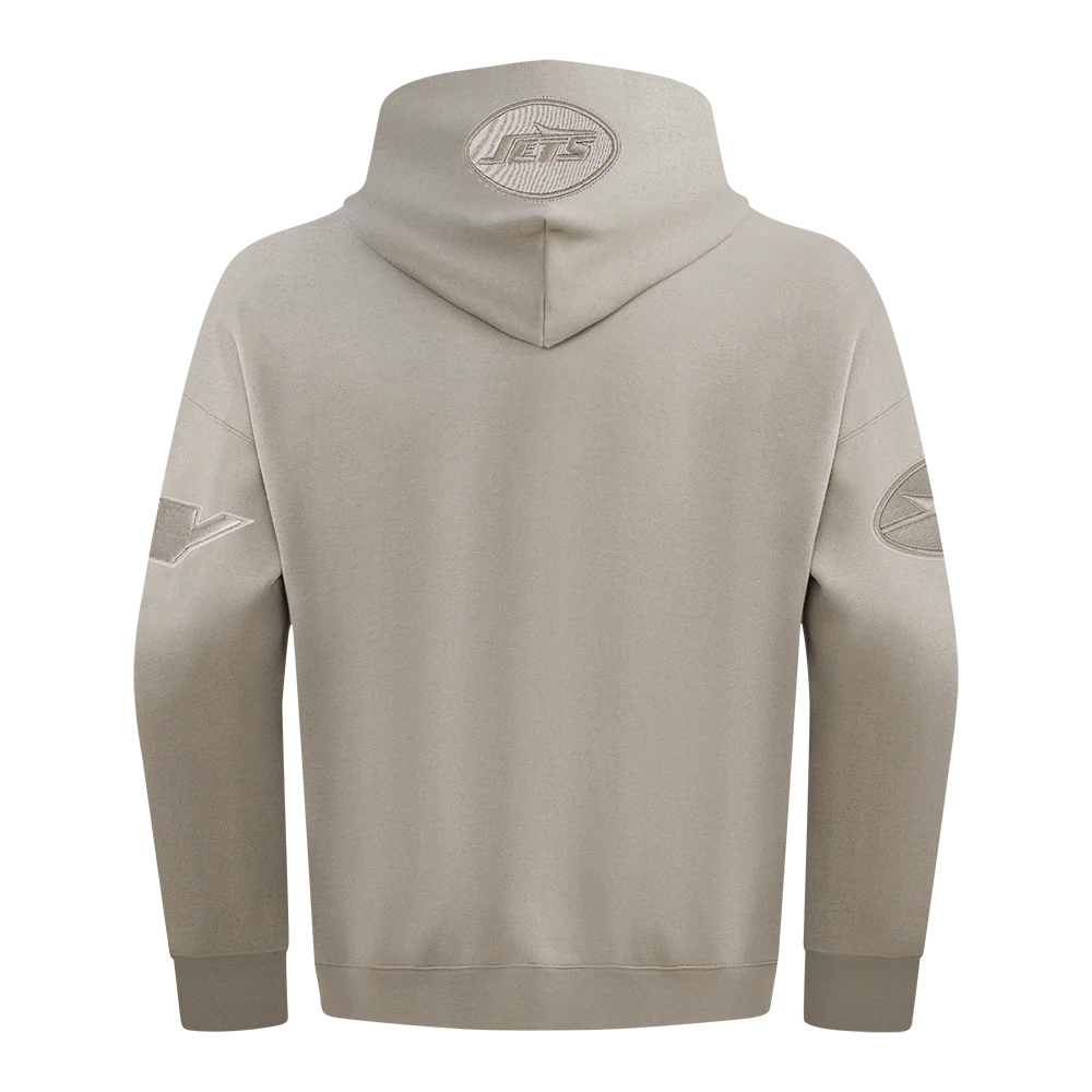 NFL NEW YORK JETS NEUTRAL MEN'S DROP SHOULDER FLC PO HOODIE (TAUPE) - Image 3