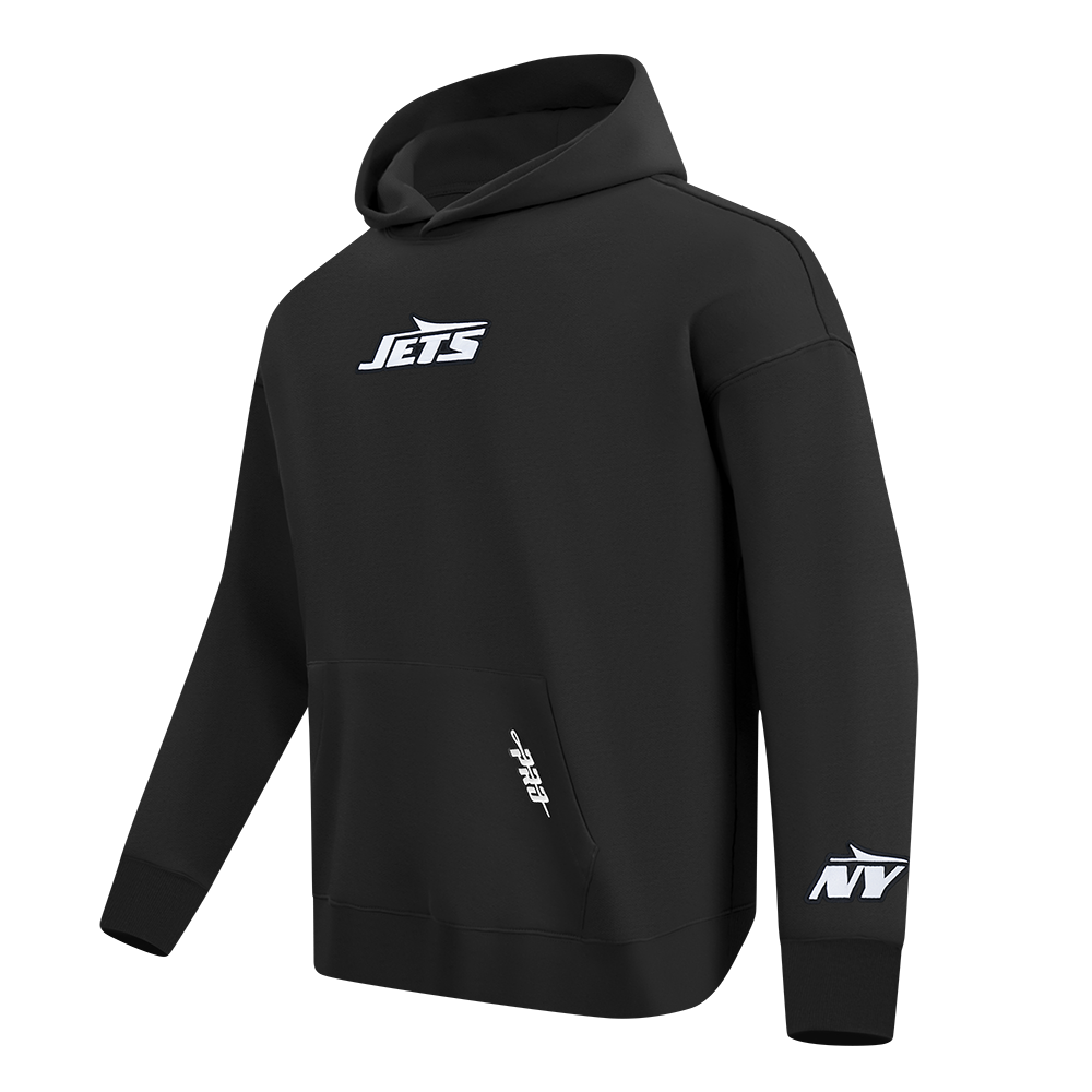 NFL NEW YORK JETS WINGSPAN MEN'S DROP SHOULDER FLC PO HOODIE (BLACK) - Image 3