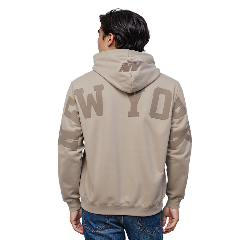 NFL NEW YORK JETS WINGSPAN MEN'S DROP SHOULDER FLC PO HOODIE (TAUPE) - Image 8