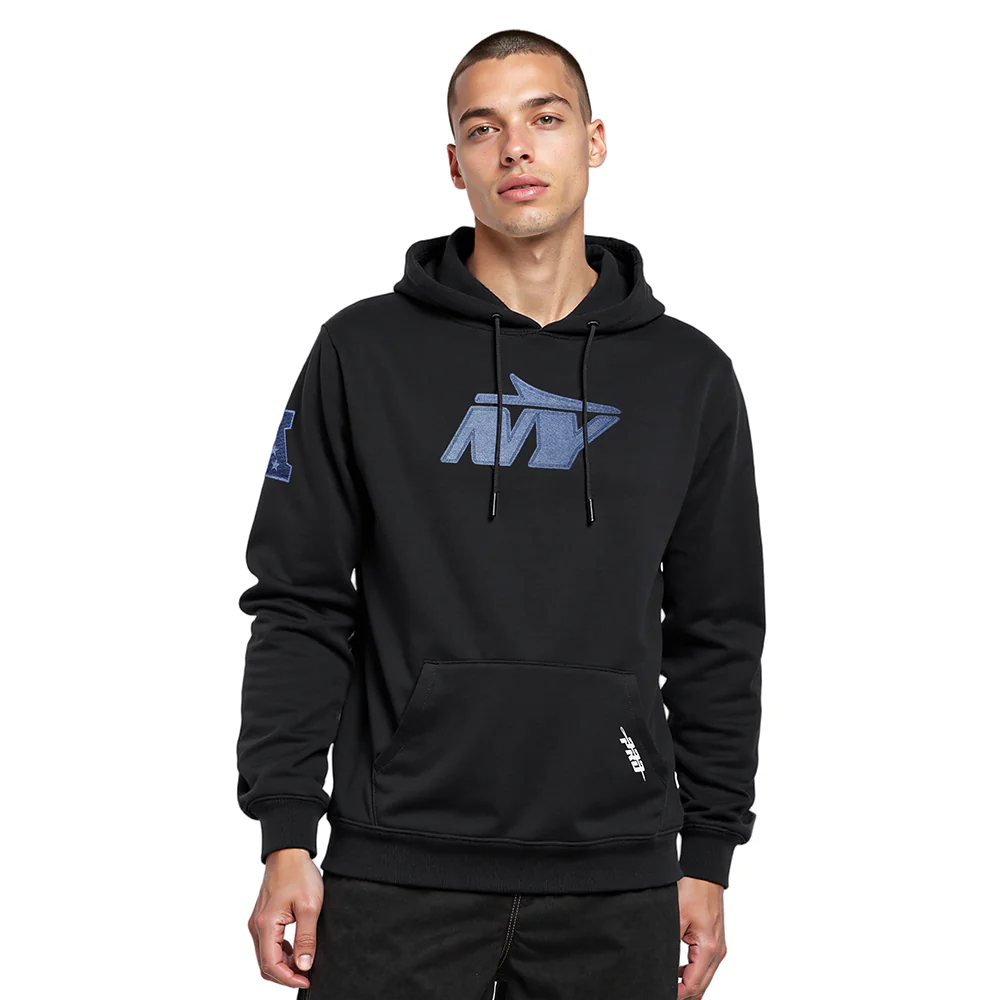 NFL NEW YORK JETS VARSITY BLUES MEN'S FLC PO HOODIE (BLACK)