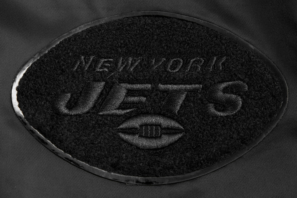 NFL NEW YORK JETS TRIPLE BLACK SATIN JACKET (TRIPLE BLACK) - Image 6