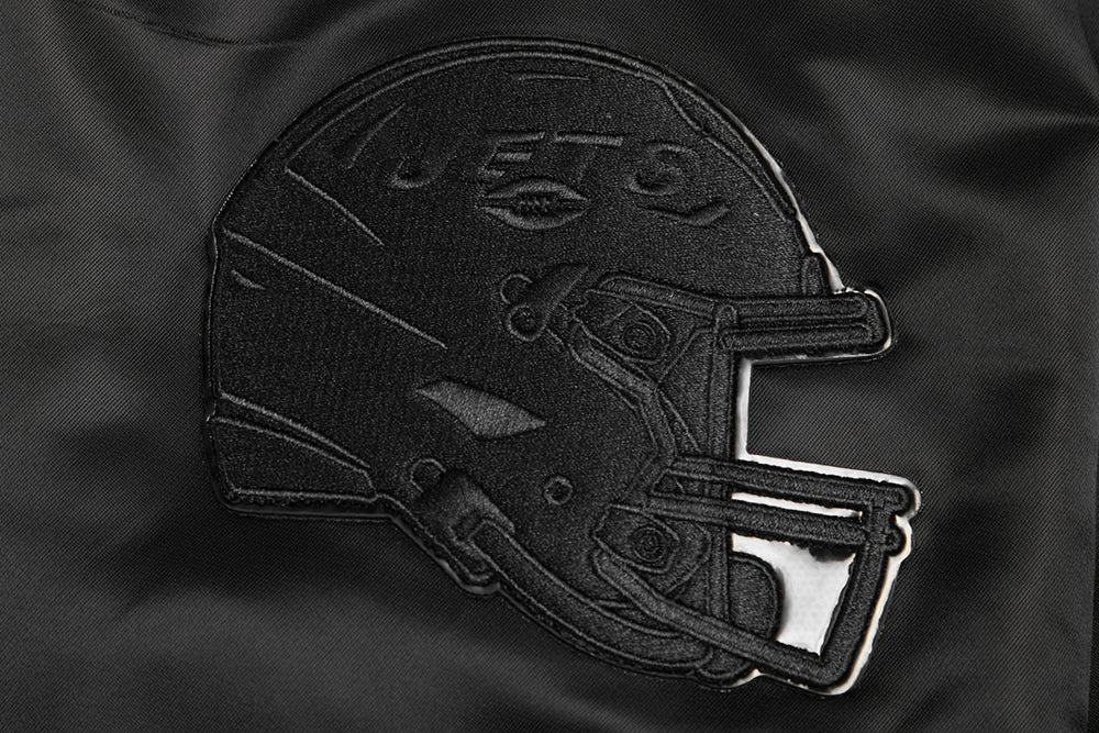 NFL NEW YORK JETS TRIPLE BLACK SATIN JACKET (TRIPLE BLACK) - Image 7