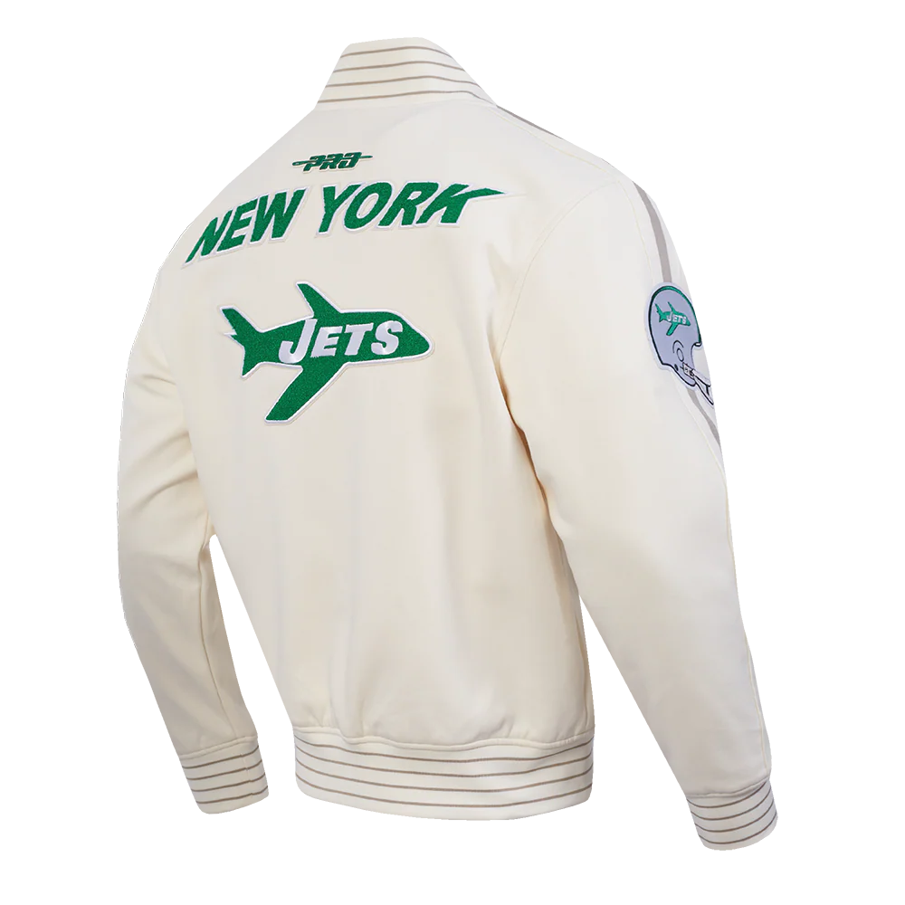 NFL NEW YORK JETS PRO GAME DAY MEN'S RETRO JACKET (EGGSHELL/TAUPE/EGGSHELL) - Image 4