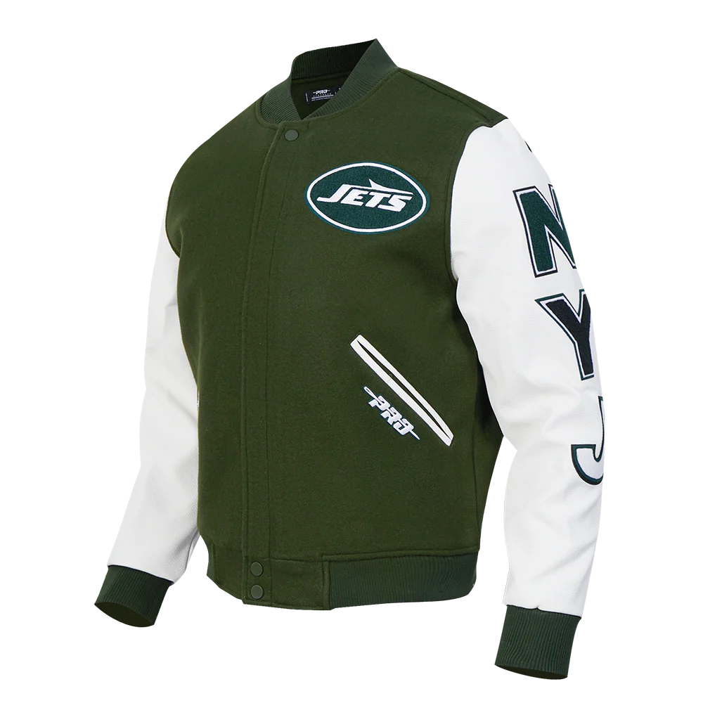 NFL NEW YORK JETS CLASSIC WOOL MEN'S VARSITY JACKET (FOREST GREEN/WHITE) - Image 11