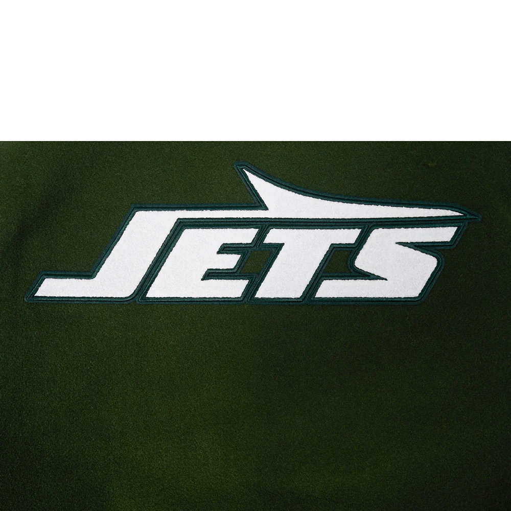 NFL NEW YORK JETS CLASSIC WOOL MEN'S VARSITY JACKET (FOREST GREEN/WHITE) - Image 13