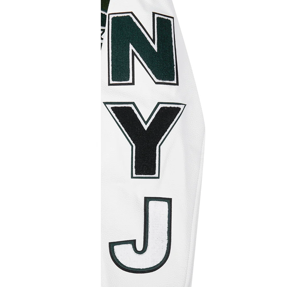 NFL NEW YORK JETS CLASSIC WOOL MEN'S VARSITY JACKET (FOREST GREEN/WHITE) - Image 14