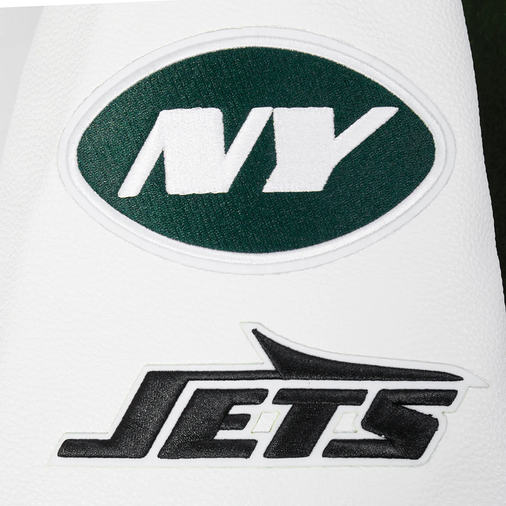 NFL NEW YORK JETS CLASSIC WOOL MEN'S VARSITY JACKET (FOREST GREEN/WHITE) - Image 7