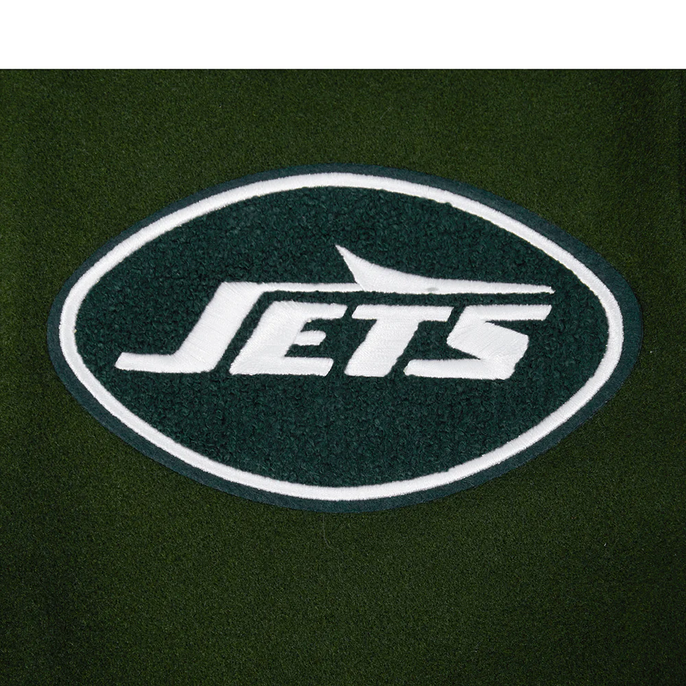 NFL NEW YORK JETS CLASSIC WOOL MEN'S VARSITY JACKET (FOREST GREEN/WHITE) - Image 8