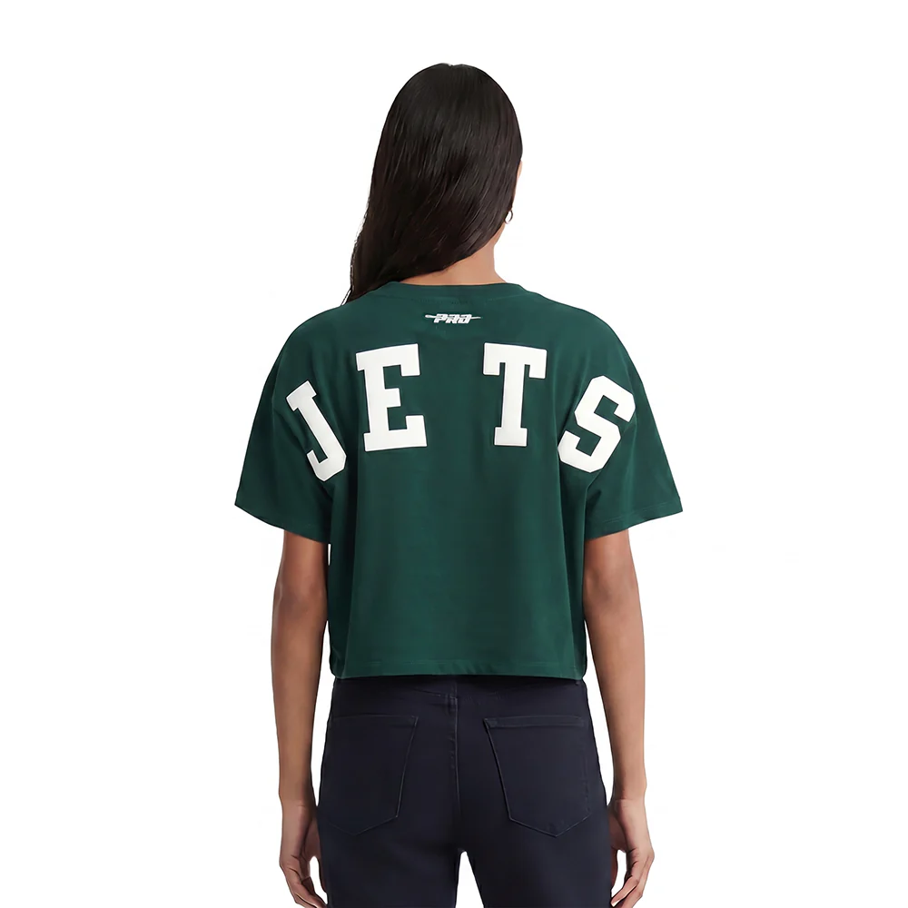 NFL NEW YORK JETS WINGSPAN WOMEN'S SJ BOXY TEE (FOREST GREEN)