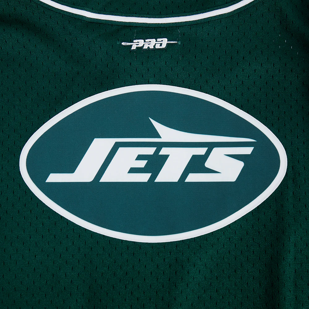 NFL NEW YORK JETS CLASSIC BIG BOY'S MESH BUTTON DOWN SHIRT (FOREST GREEN) - Image 6