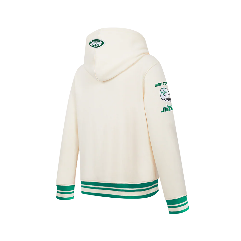 NFL NEW YORK JETS RETRO CLASSIC BIG BOY'S RIB FLC PO HOODIE (EGGSHELL/ KELLY GREEN) - Image 8