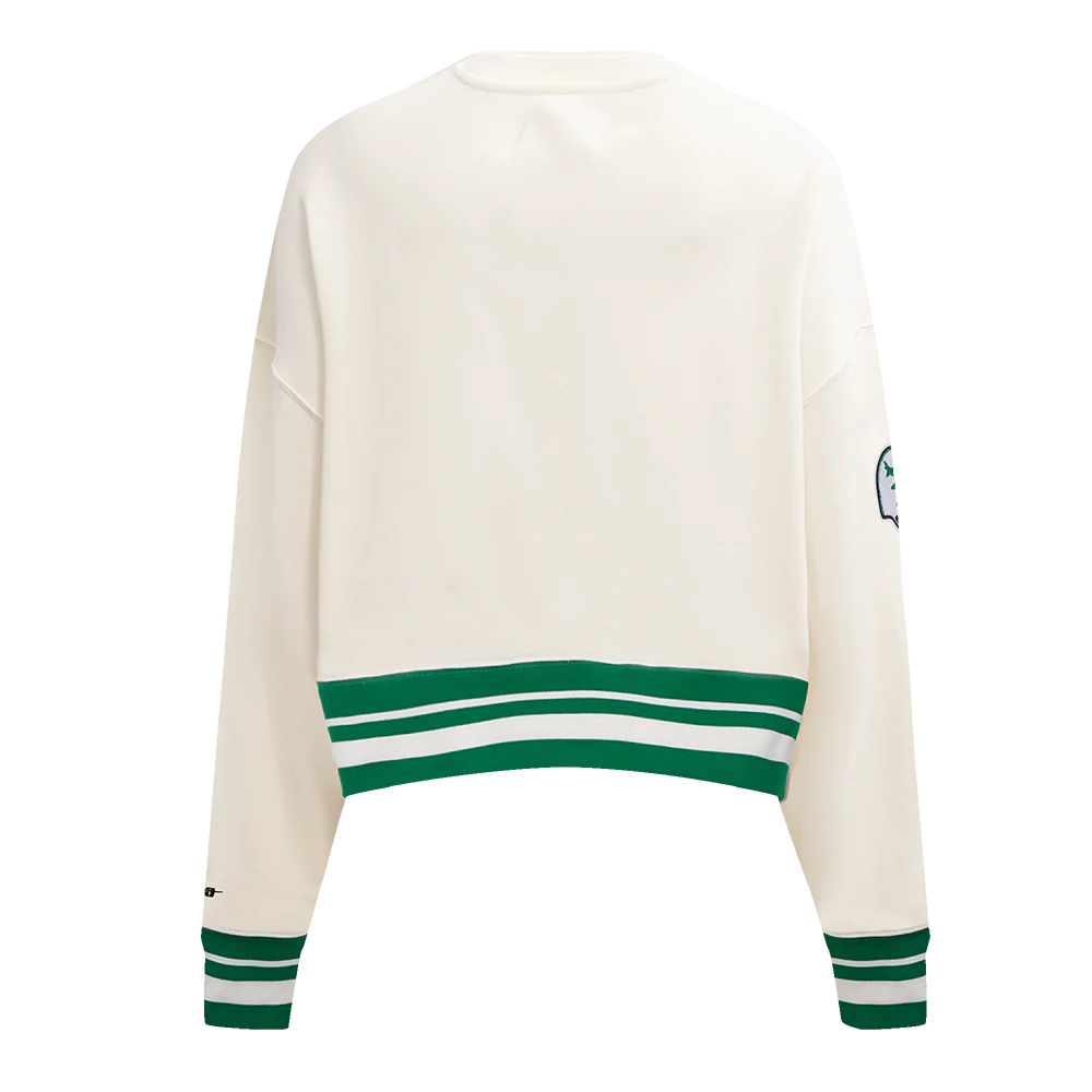 NFL NEW YORK JETS RETRO CLASSIC WOMEN'S RIB CREWNECK (EGGSHELL/ KELLY GREEN) - Image 3