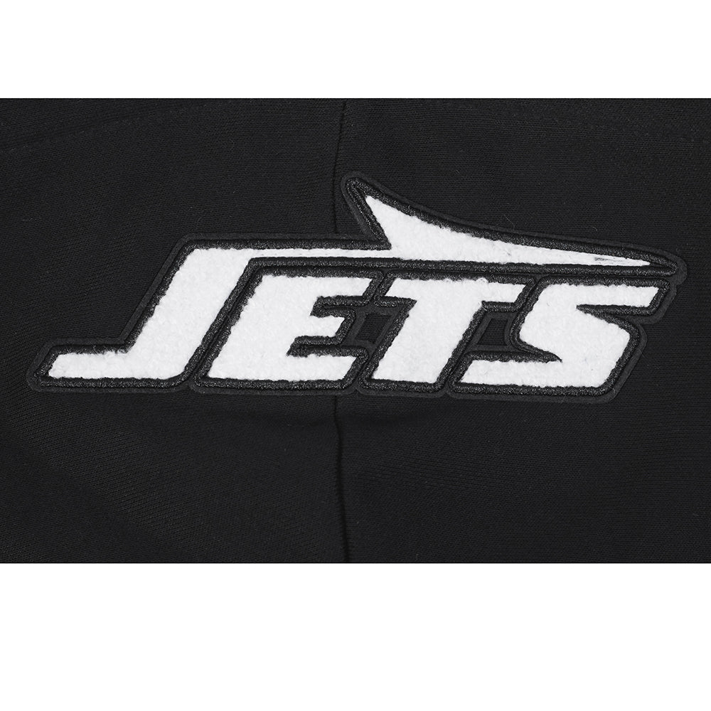 NFL NEW YORK JETS MASHUP WOMEN'S RIB CROPPED PO HOODIE (BLACK) - Image 5