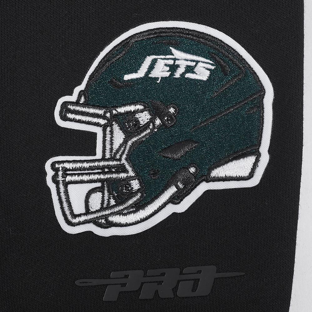 NFL NEW YORK JETS MASHUP WOMEN'S RIB CROPPED PO HOODIE (BLACK) - Image 6
