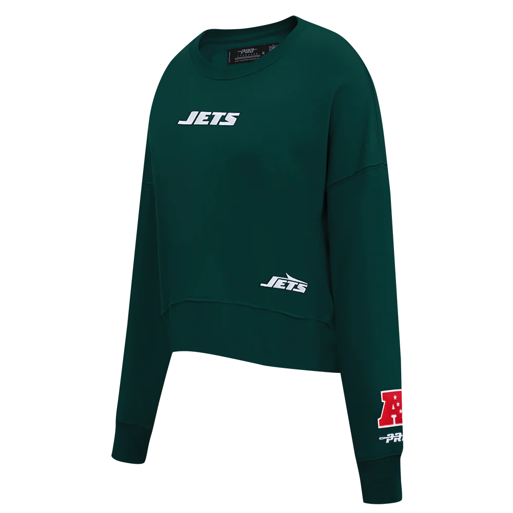 NFL NEW YORK JETS WINGSPAN WOMEN'S FLC CREWNECK (FOREST GREEN) - Image 4