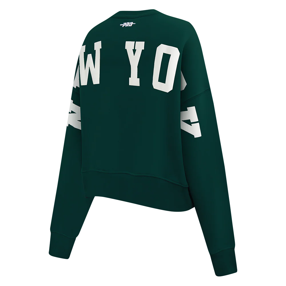 NFL NEW YORK JETS WINGSPAN WOMEN'S FLC CREWNECK (FOREST GREEN) - Image 6