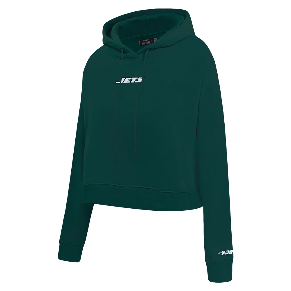 NFL NEW YORK JETS WINGSPAN WOMEN'S FLC CROPPED PO HOODIE (FOREST GREEN) - Image 4