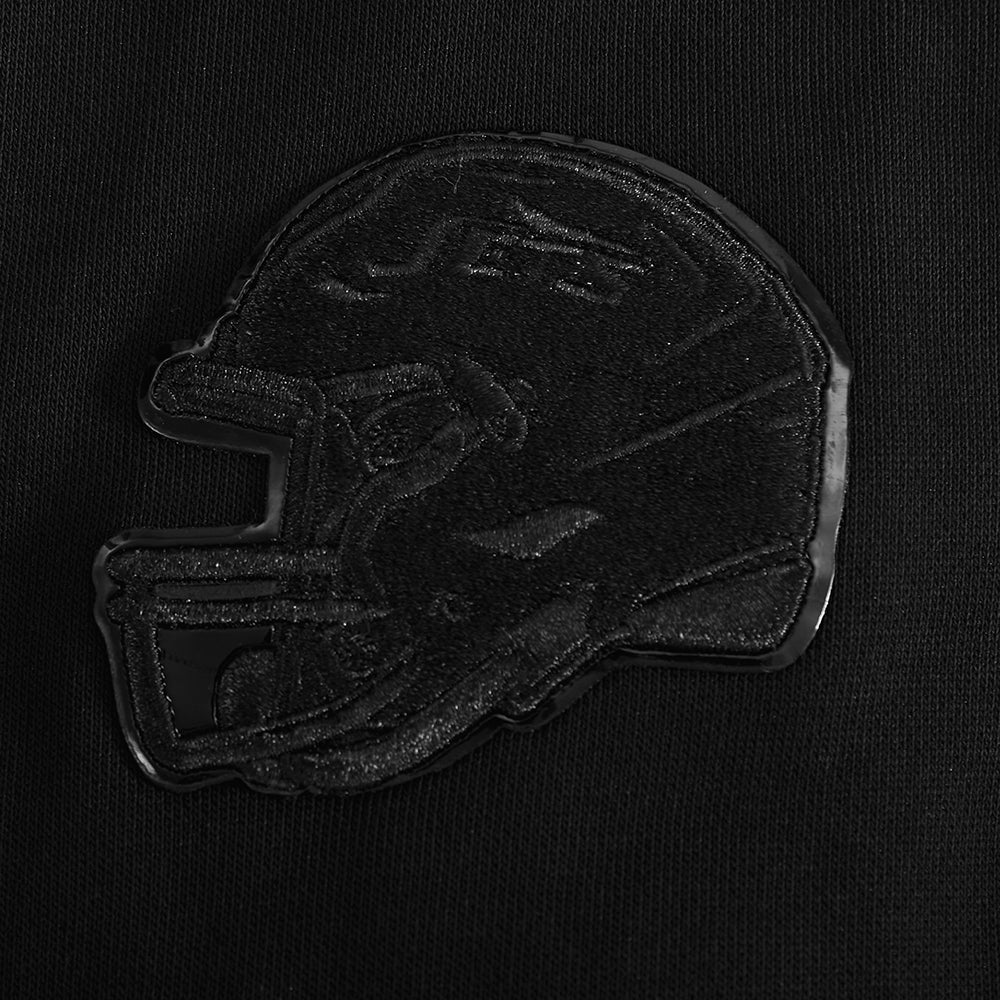 NFL NEW YORK JETS TRIPLE BLACK WOMEN'S FLC CREWNECK (BLACK) - Image 12