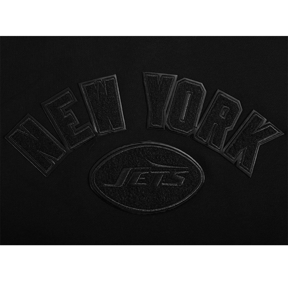 NFL NEW YORK JETS TRIPLE BLACK WOMEN'S FLC CREWNECK (BLACK) - Image 13