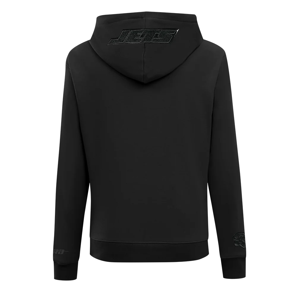 NFL NEW YORK JETS TRIPLE BLACK WOMEN'S FLC PO HOODIE (BLACK) - Image 3