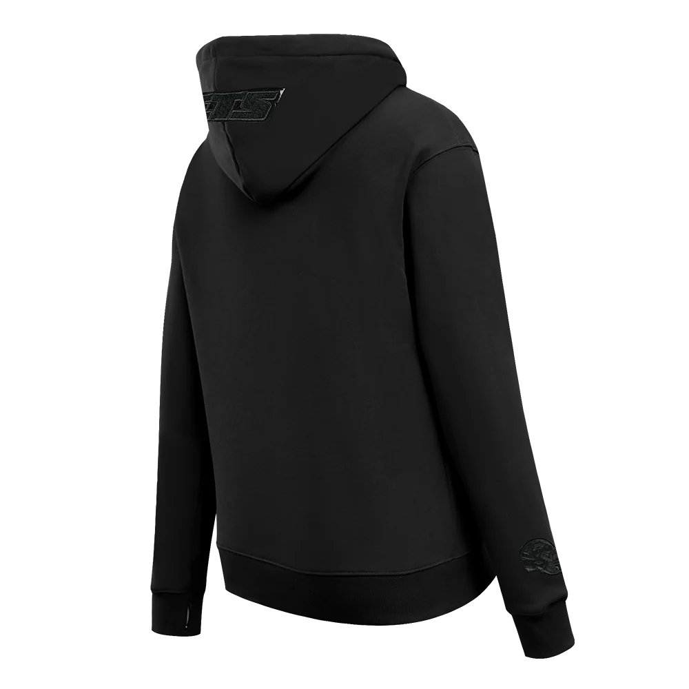 NFL NEW YORK JETS TRIPLE BLACK WOMEN'S FLC PO HOODIE (BLACK) - Image 4